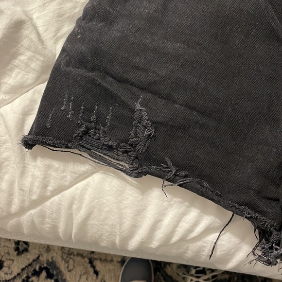 We the Free Black Cut Off Denim Shorts - Picture 2 of 6